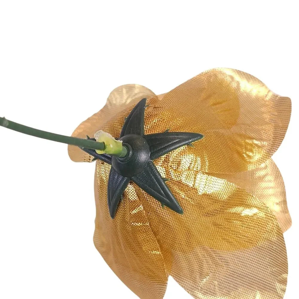 Gold Metallic Silk Roses 3